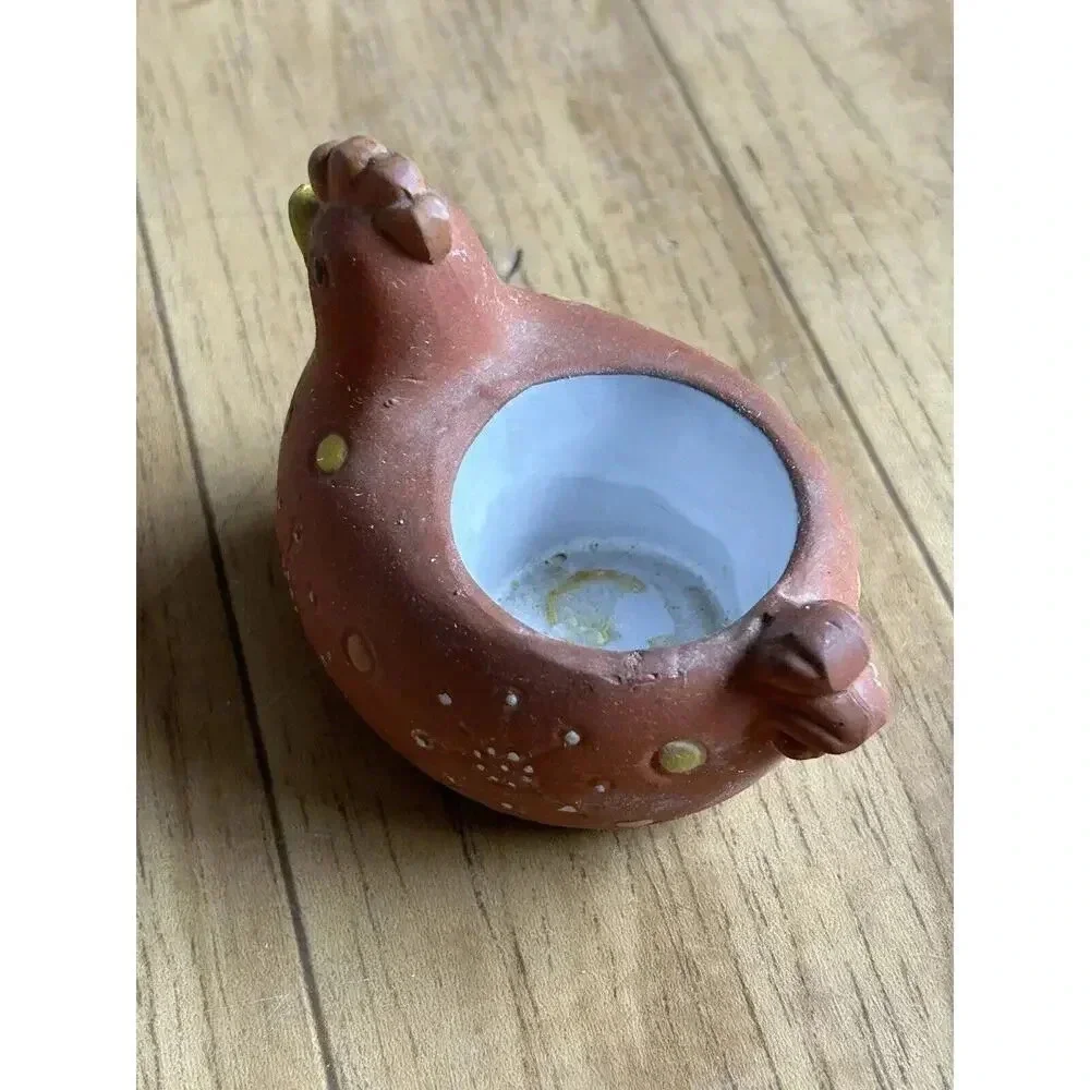 Holt Howard Chicken Tea Light Candle Holder Terra Cotta Hen Vintage